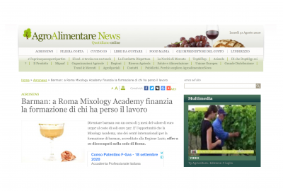 Agroalimentarenews su Mixology Academy