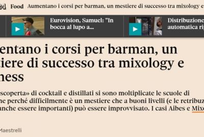 Il Sole 24 Ore parla di MIXOLOGY Academy
