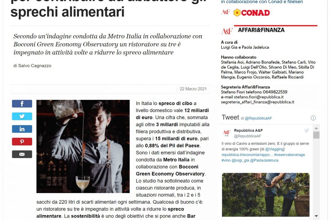 La Repubblica parla di MIXOLOGY Academy