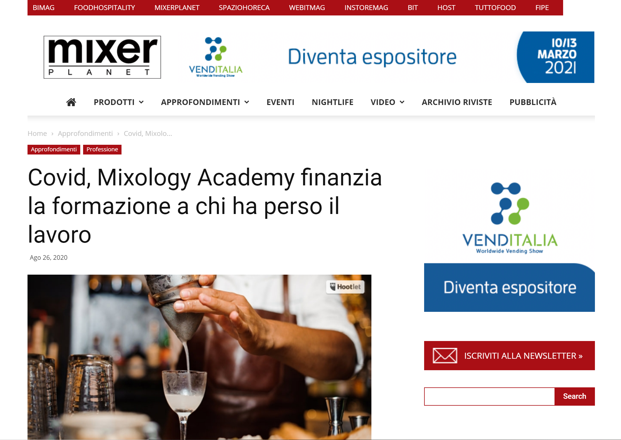 Mixerplanet su MIXOLOGY Academy