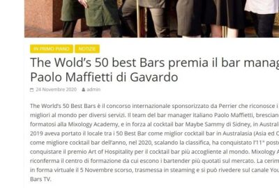 Radio Bruno parla di MIXOLOGY Academy